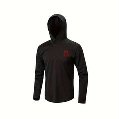 Men's Letter Print Long Sleeve Fitness Hoodie for Spring and Summer