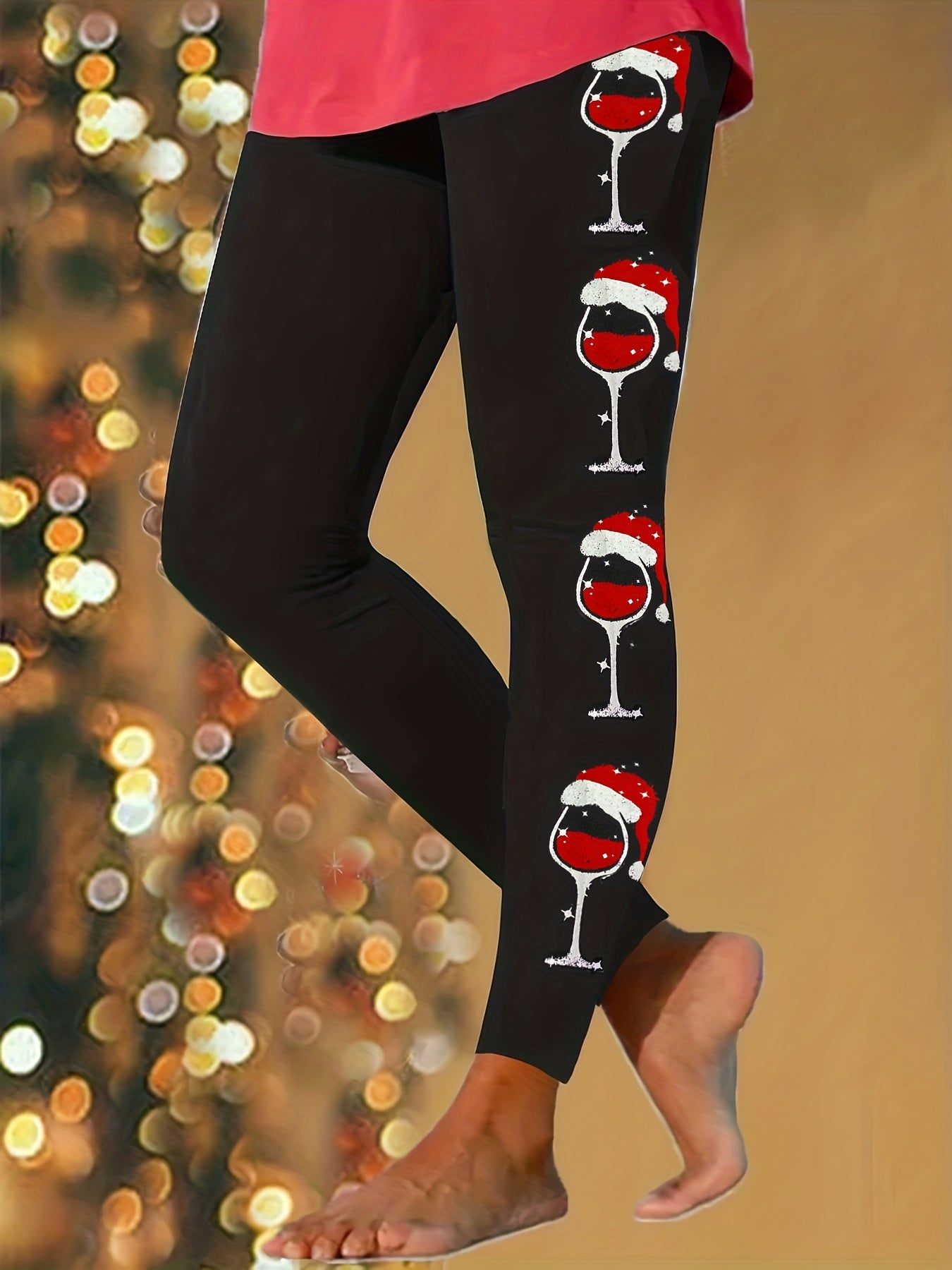  Christmas Casual Leggings Women's Plus Graphic Print