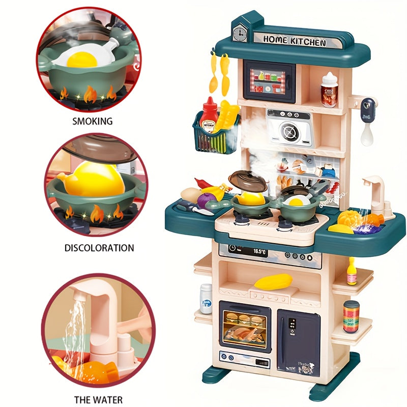 Pretend Play Kitchen Set with Lights, Sounds & Mist