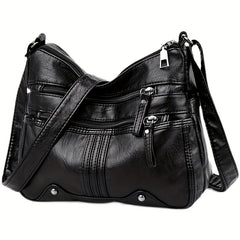 Studded Decor Crossbody Bag Women's Pocket Purse PU Leather Shoulder Bag
