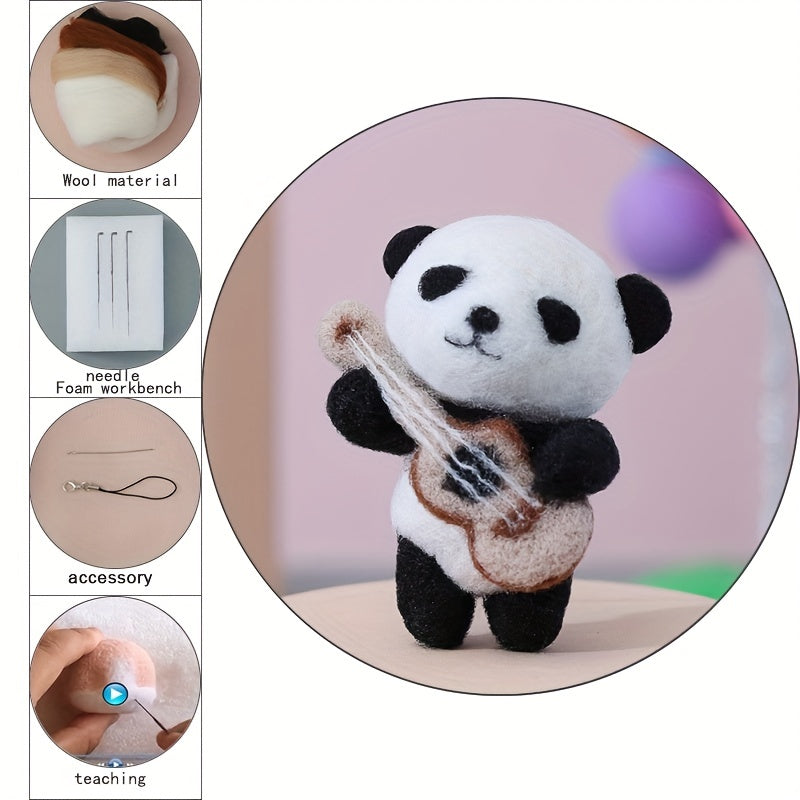 DIY Guitar Panda Needle Felting Kit for Adults
