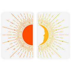 2pcs Sun and Moon Drawing Stencils Set for Scrapbooking DIY Crafts