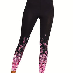  Colorful Graphic Print High Rise Skinny Leggings