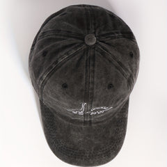 Dinosaur Embroidery Baseball Cap Gray Distressed Dad Hat