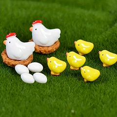 Resin Chicken Family Micro Landscape Decoration Ornaments