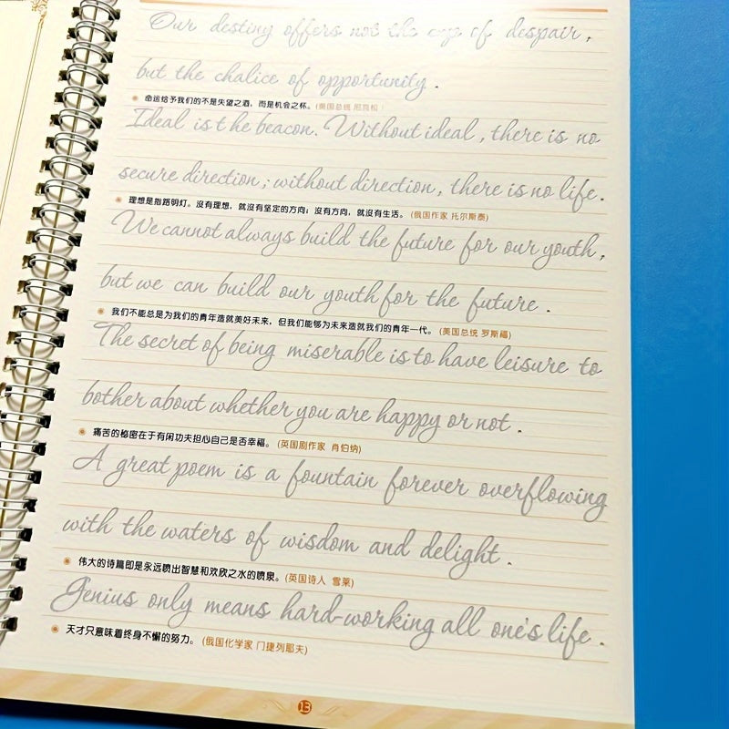 Calligraphy Practice Copybook - Penmanship Guide for Ages 14+