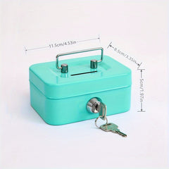 Key Lock Secure Piggy Bank for Coins and Bills Durable Construction