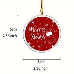 6pcs Christmas Acrylic Decorations Car Pendants Tree Pendants