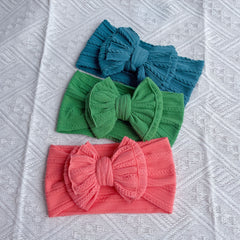Jacquard Bow Soft Elastic Headband for Baby Girls