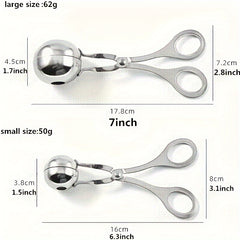 Stainless Steel Non Stick Meatball Maker Tongs Cake Ice Cookie Dough Spoon