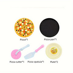 11pcs Kids Pretend Play Food Set Realistic Pizza & Western Cuisine Toys