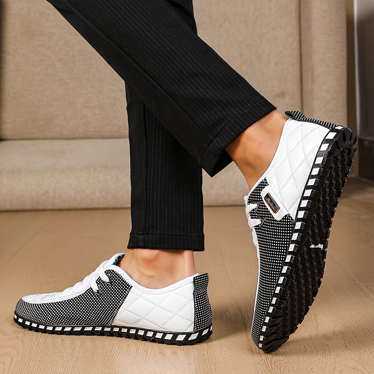 Men's PU Leather Round Toe Oxfords Comfortable Dress Shoes