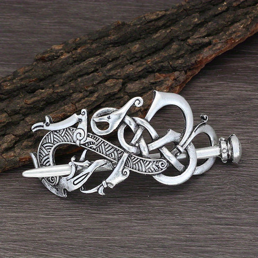 Viking Celtic Barrette Hairpin Silvery Hair Accessories Women's Irish Hair