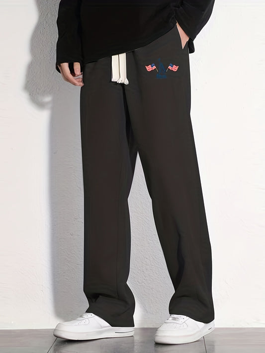Flag Pattern Joggers Men's Casual Loose Fit Pants
