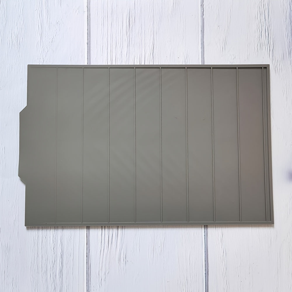 Non Slip Silicone Dish Drying Mat Foldable Draining Tray Gray