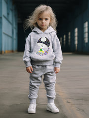 Kids Mushroom Graphic Hoodies Pants Set for Sports