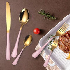 4pcs Stainless Steel Tableware Set Cutlery Set Hotel Western Steak Fork Spoon Se