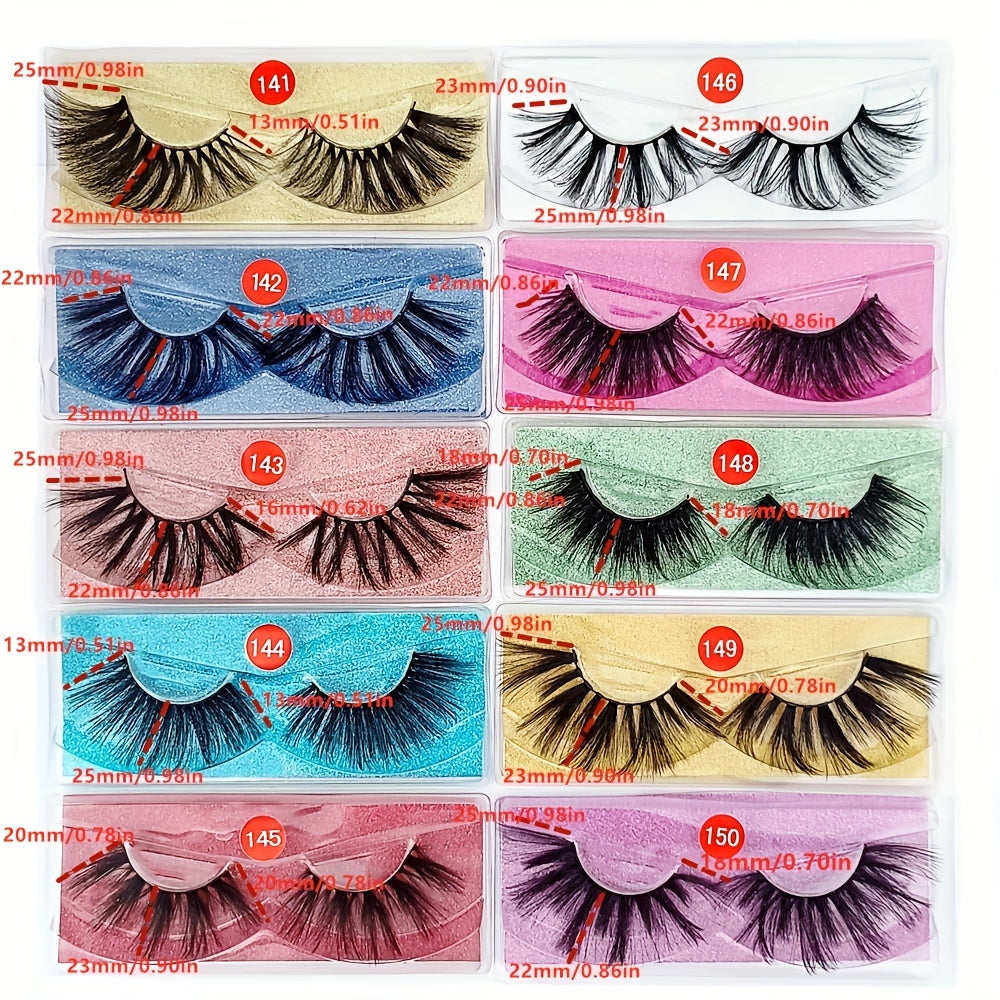 10 Pairs 25mm Thick Fluffy 3D Eyelash Extension
