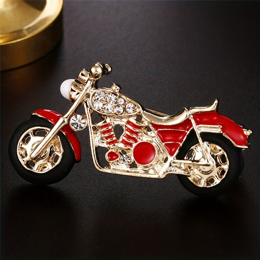 Crystal Motorcycle Model Brooch for Jackets and Hats