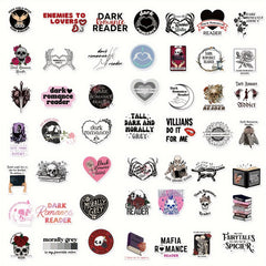 50pcs Dark Romance Readers Sticker Vinyl Waterproof Scrapbook Laptop