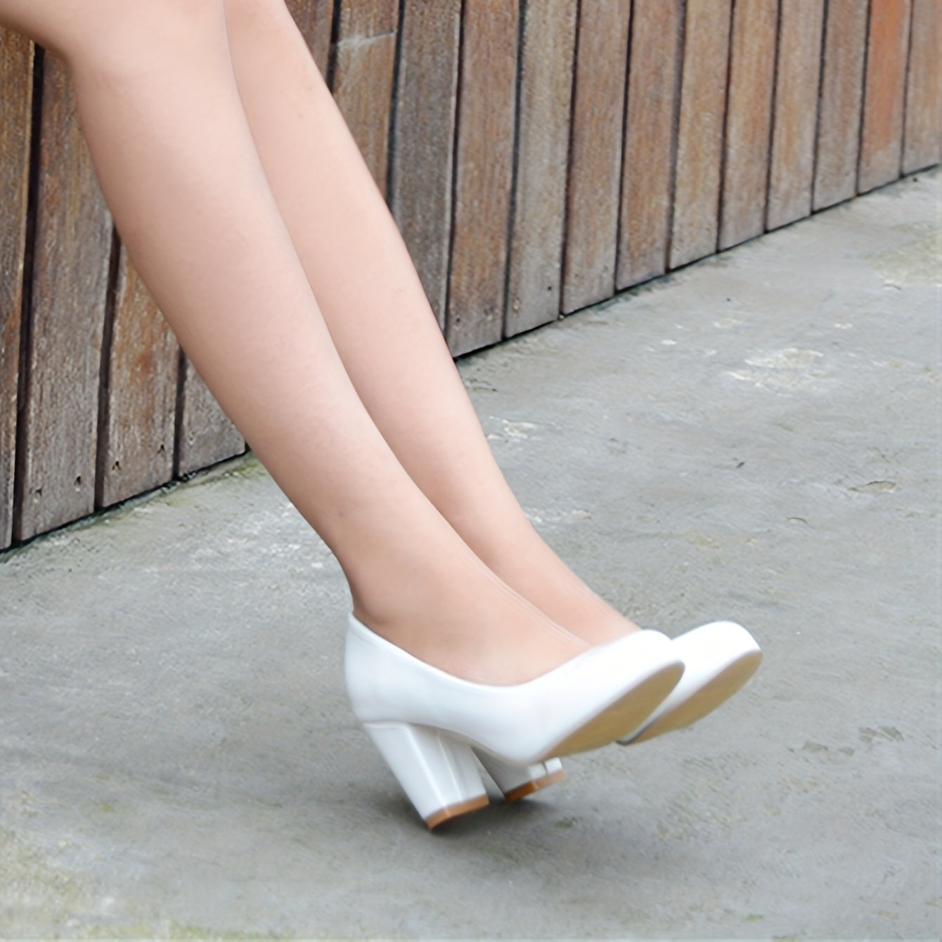 Women's Court Pumps Slip On Block Heel High Heels
