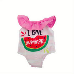 Watermelon Pattern Jumpsuit Swimsuit Doll Clothes for 25-30 Alive Dolls