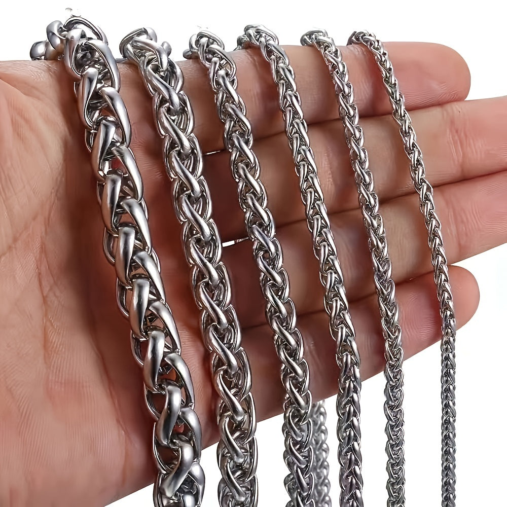 Men's Stainless Steel Cut Rope Chain Necklace Dragon Bone Necklace