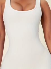 Slimming Yoga Jumpsuit Square Neck High Stretch Sports Bodysuit