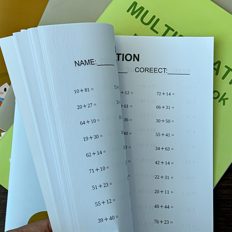 Math Workbook for Kids 4-12 Addition Subtraction Multiplication Division