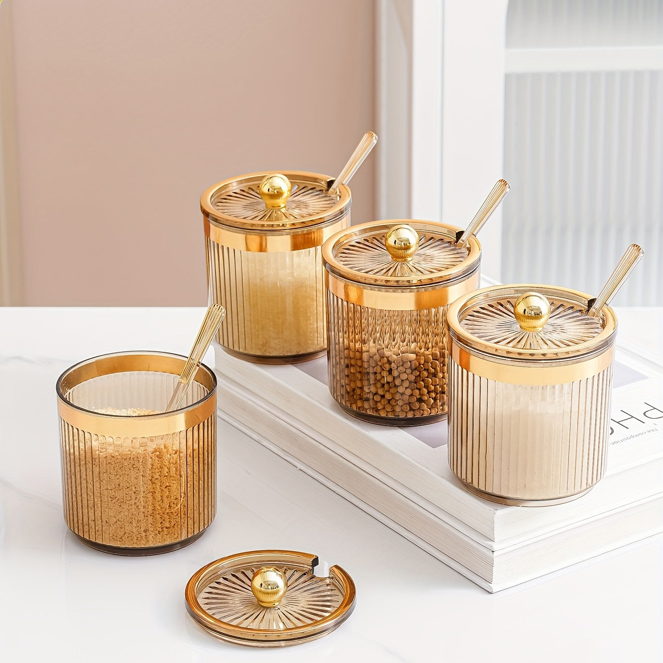 Creative Seasoning Pot with Lid for Kitchen Spice Storage