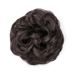 Curly Synthetic Bun Hair Extensions Elastic Donut Ponytail