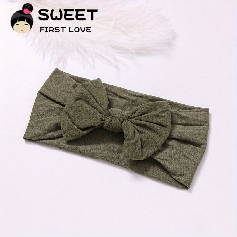 Baby Girls Bowknot Headband Soft Nylon Elastic Hairband Newborn Hair Accessories
