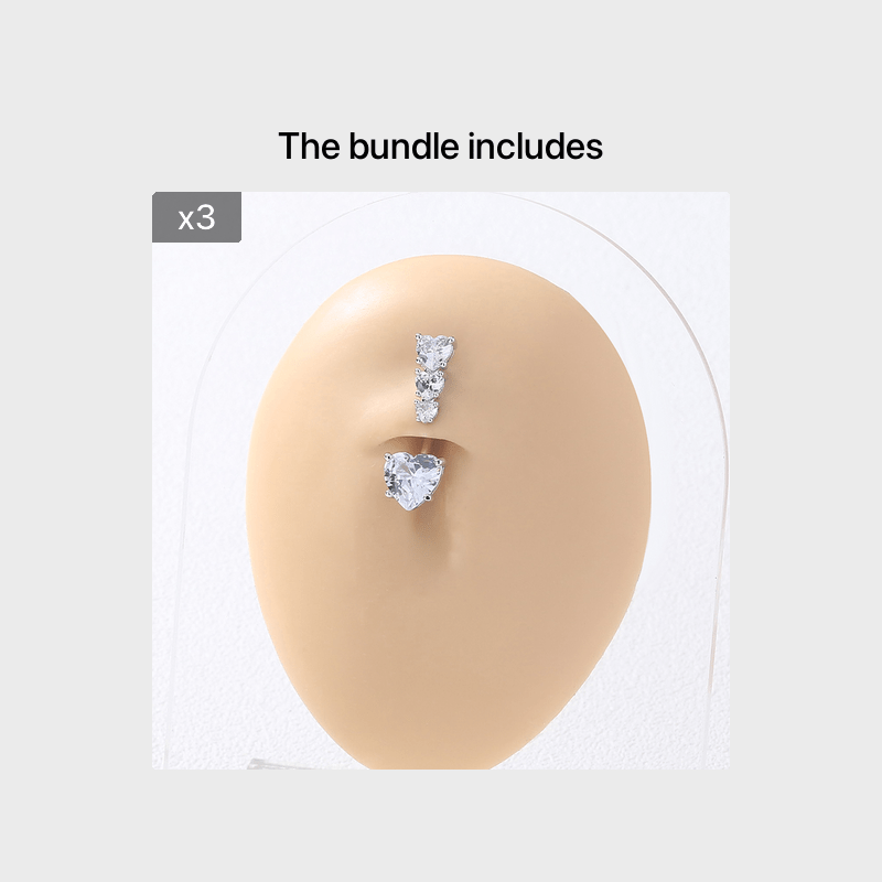 Heart Shape Zircon Belly Button Ring for Women