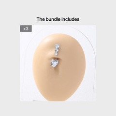 Heart Shape Zircon Belly Button Ring for Women