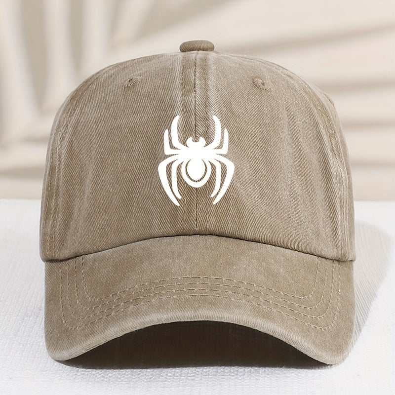 Children's Vintage Spider Baseball Cap Distressed Washed Sunshade Duck Tongue