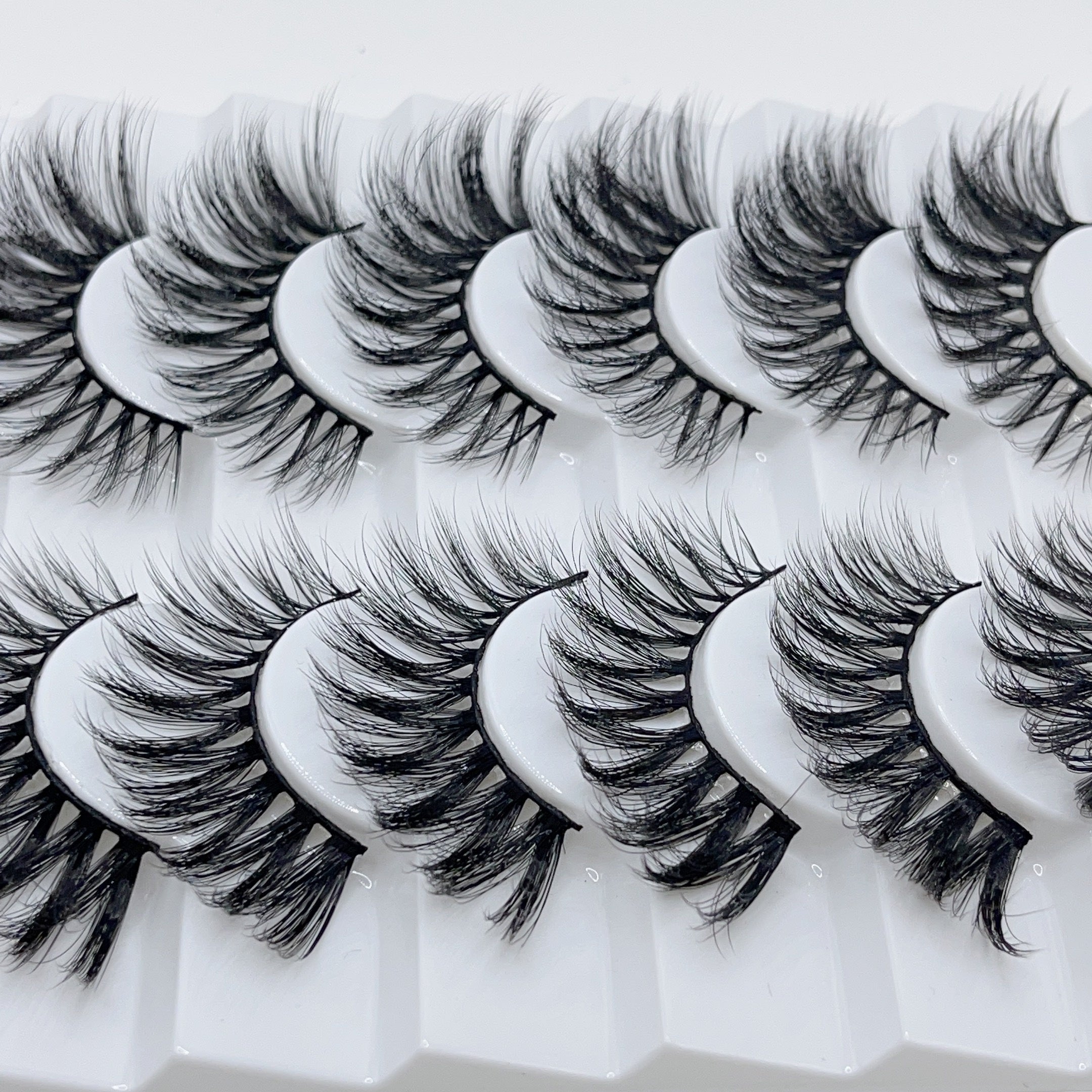 8 Pairs Fluffy 25mm False Eyelashes Faux Mink Halloween Wispy Eyelashes