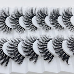 8 Pairs Fluffy 25mm False Eyelashes Faux Mink Halloween Wispy Eyelashes