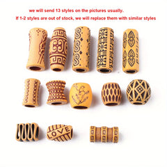 Vintage Big Hole Plastic Beads Set for DIY Braids Spiral Hairpins Dreadlocks