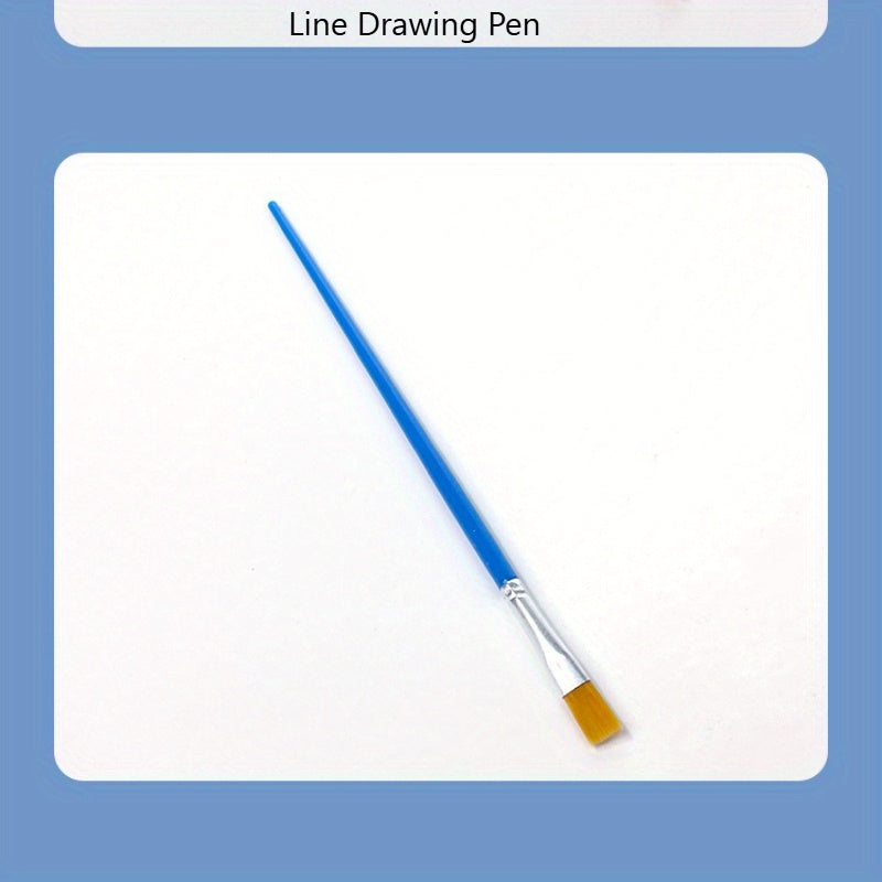 Professional Artist Brushes Set Nylon Bristles Plastic Wood Handle Golden Tip