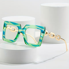 Y2K Vintage Big Frame Eyeglasses Light Blocking Gaming Glasses