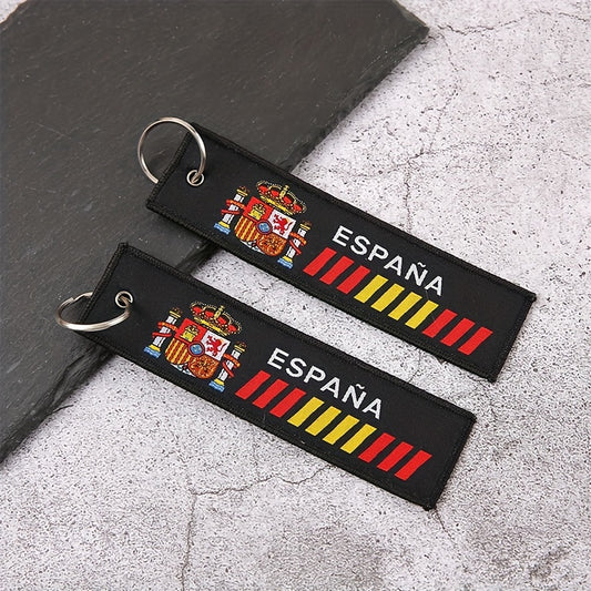 Double Sided Letter Embroidery Keychain Keyring Bag Hanging Pendant Key Chain