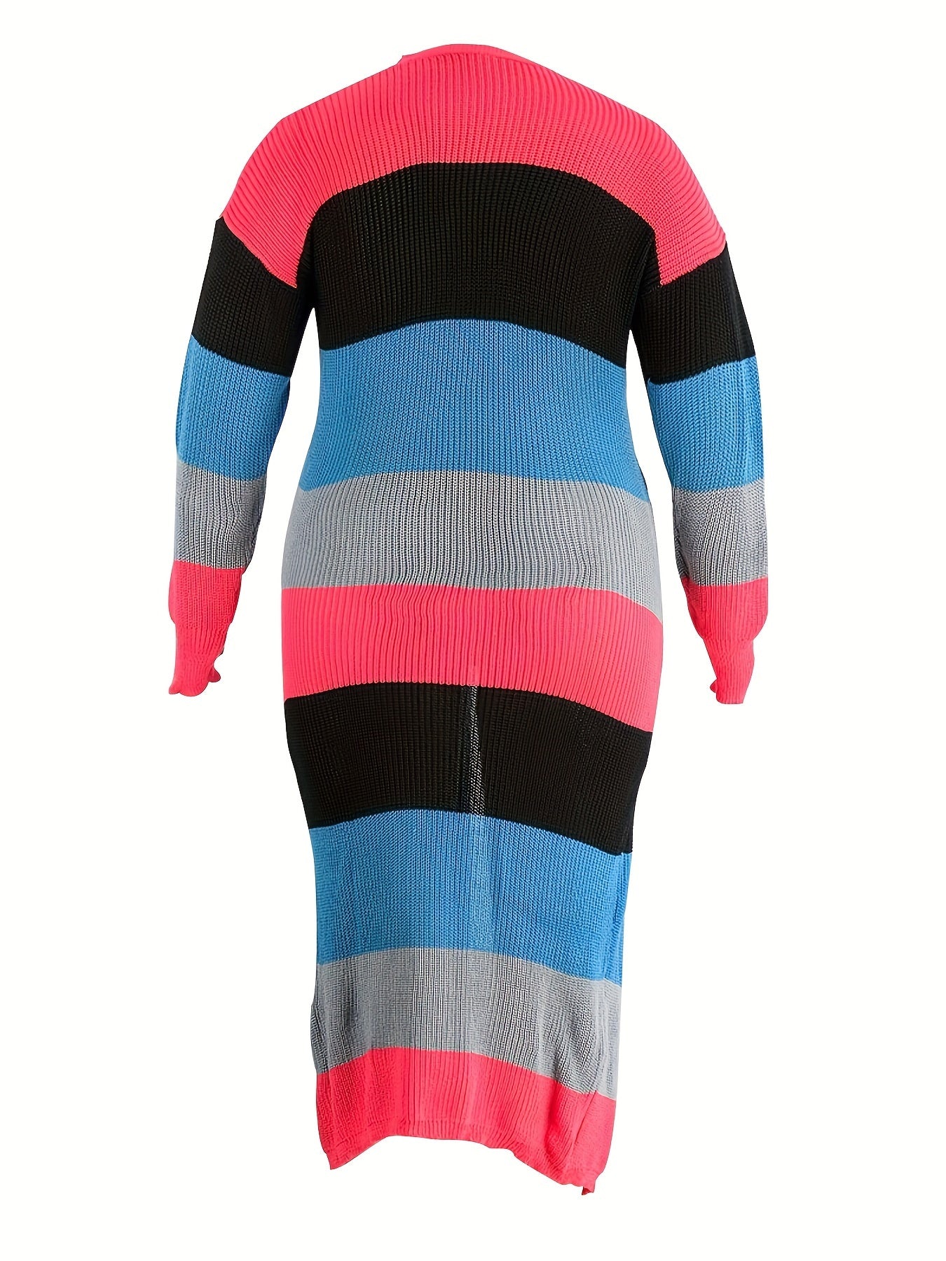  Colorful Striped Cardigan with Pockets