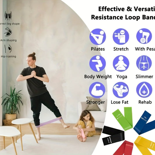 5pcs Fitness Resistance Band Thigh Butt Squat Fitness Band Portable Convenient