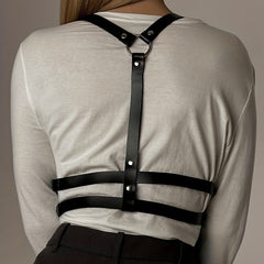 Punk PU Leather Waist Belt Women Goth Suspenders Music Dance Club
