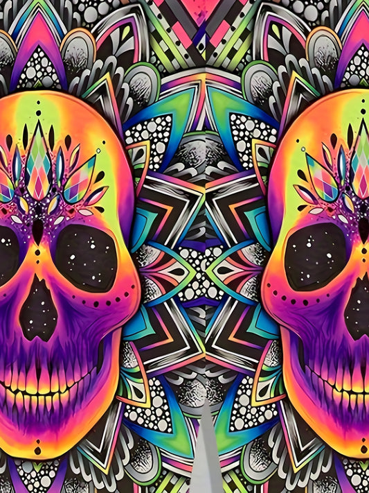 Men's Floral Skull Graphic Shorts 3D Print Elastic Waist Slightly Stretch Shorts