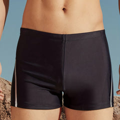Solid Nylon Men's Boxer Sports Swimming Trunks for Beach Surfing
