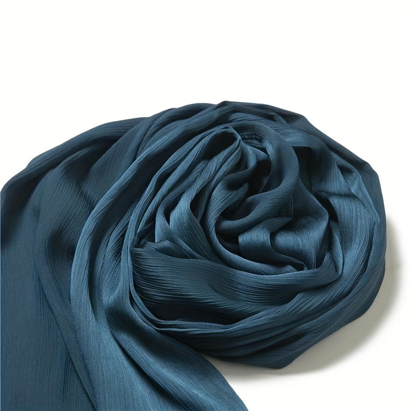 Silk Yarn Scarf Solid Chiffon Hijab Soft Breathable Headscarf