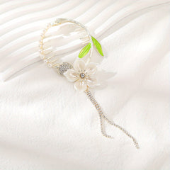 Flower Banana Clip With Pearl Tassel Hair Clip