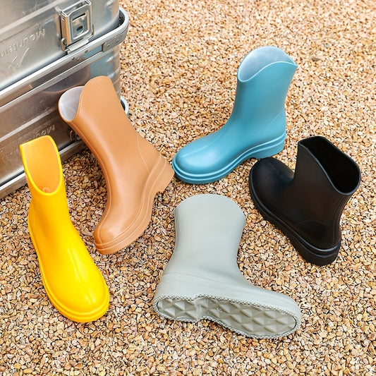 Women's Anti skid Rain Boots Slip On Waterproof Shoes