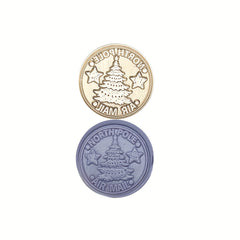 Christmas Brass Stamp Set with Handle Sealing Wax Stamp Head Envelope Craft